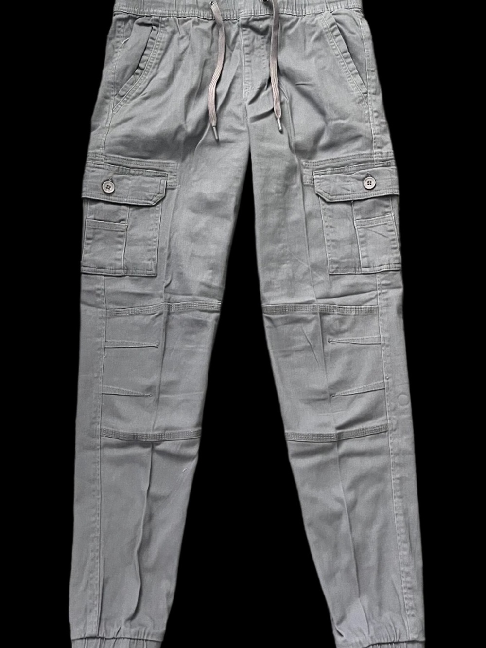 Light Gray Cargo Jogger Pants with Utility Pockets
